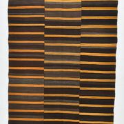 Tapis Kilim vintage rayé orange et marron 6x9, 172x291 cm