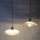 Duo of hanging lamps in opaline