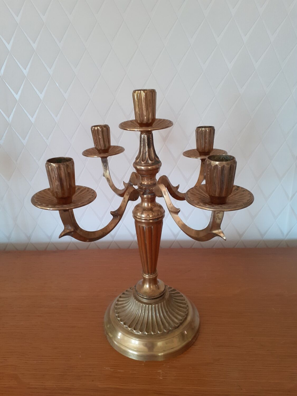 5-light bronze or gilded brass candlestick