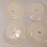 Set of 4 plates in St Clément Barbotine - Majolica - Fruits