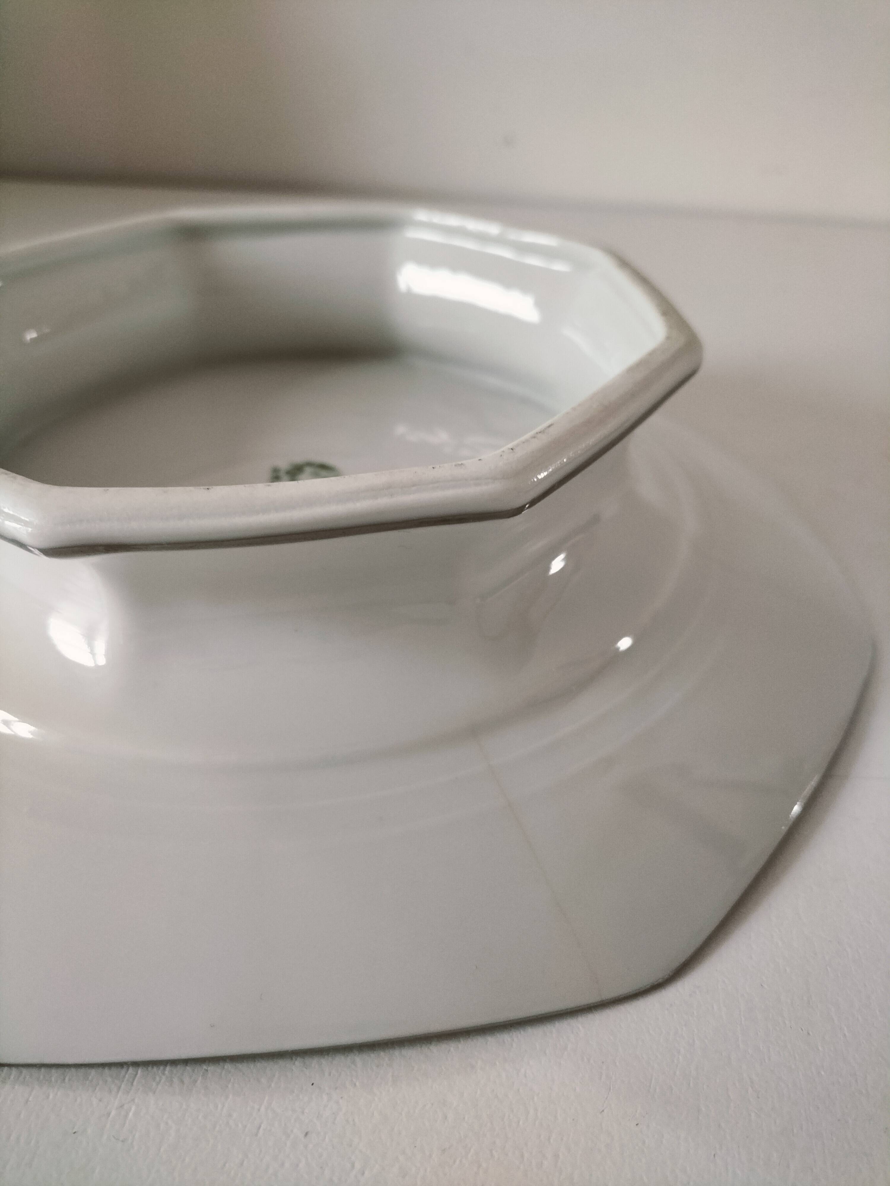 Vierzon porcelain footed plate – Edgar Gaucher, 1950s