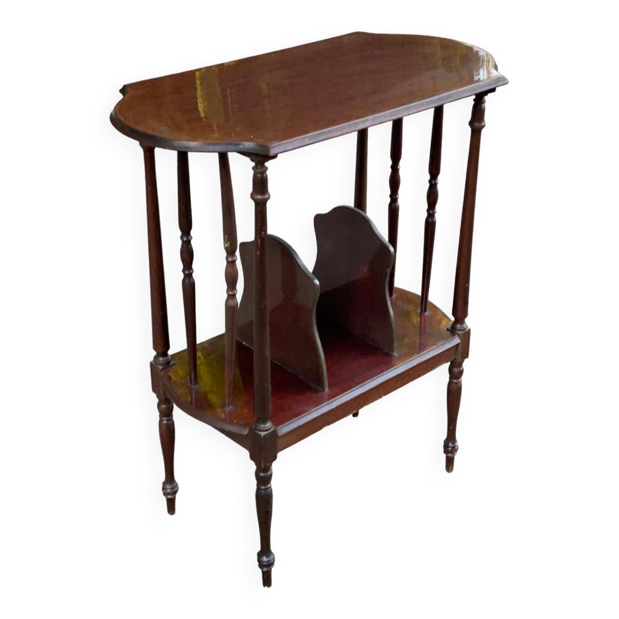 Vinyl or sheet music storage unit, wooden side table with bars