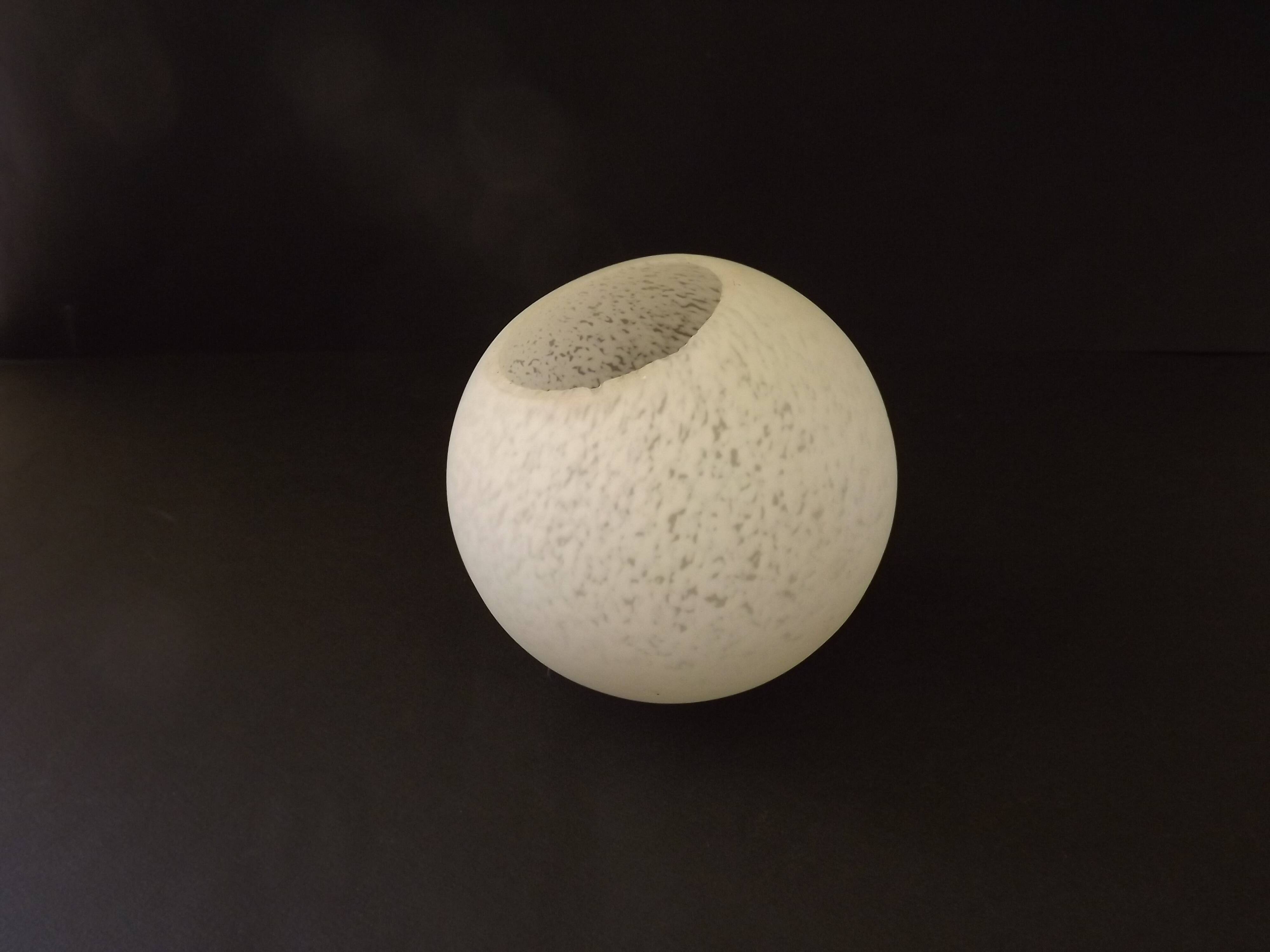 French vintage white Clichy glass ball-shaped replacement shade for lamps.