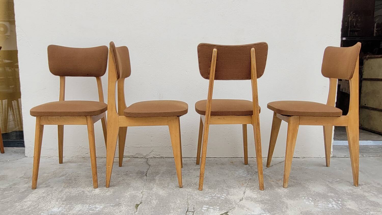Series of 4 vintage chairs - 1950s