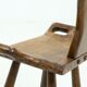 Brutalist Spanish Side Chair Stool in Solid Oak, 1960s