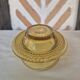 Amber glass butter dish, 1940