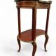 Kidney table in mahogany, brocatelle marble, Louis XV Transition, 19th century.