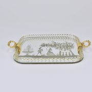 Ercole Barovier Swirl Murano Glass Mirror Serving Tray, Venice, 1940s