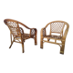 Pair of vintage rattan armchairs
