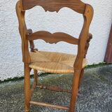 Provencal straw armchair in walnut