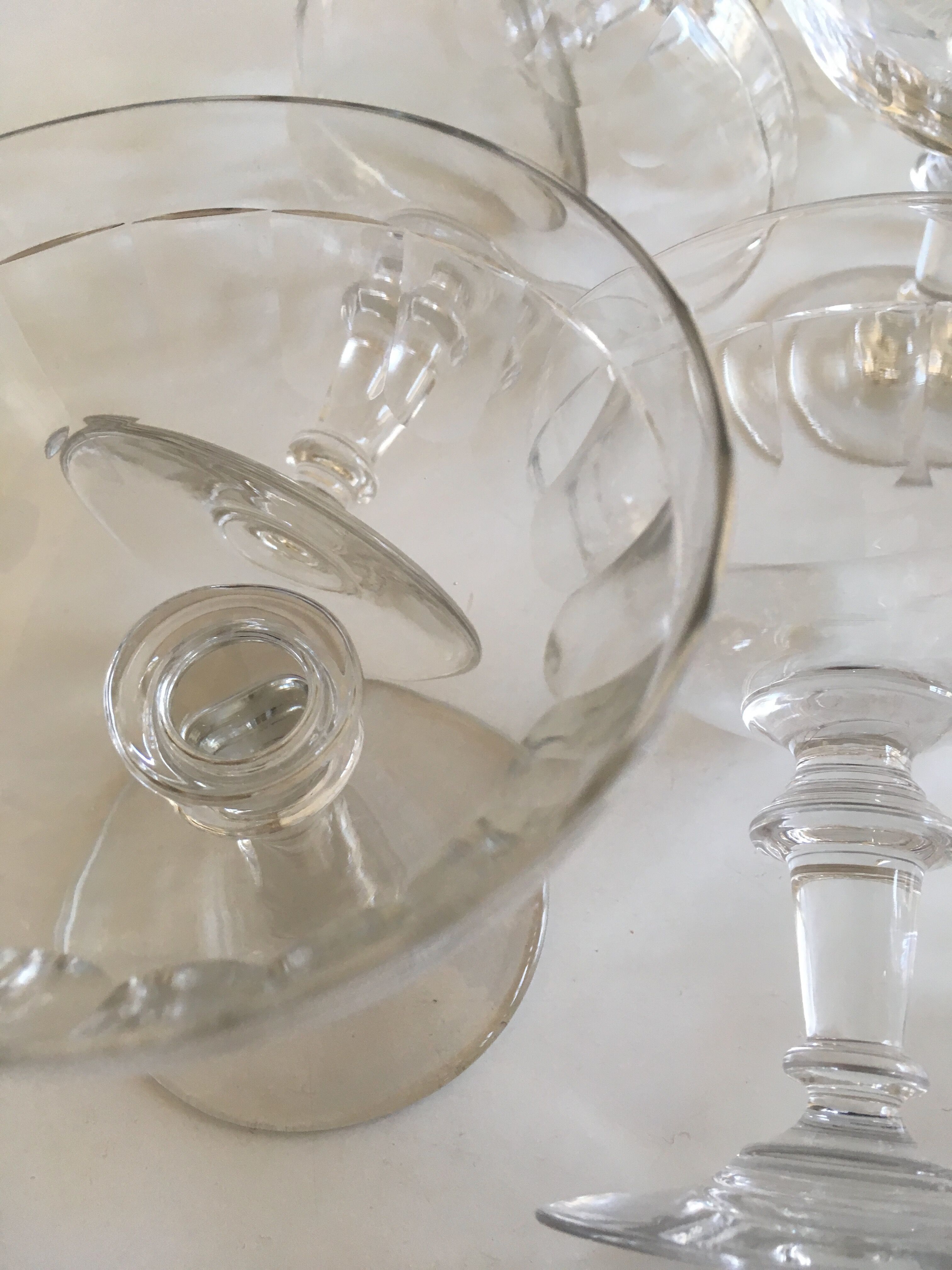 Set de 10 coupes à champagne à côtes plates, XIXe