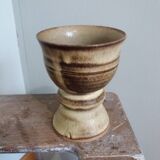 Chalice cup candle holder in stoneware