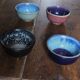 Un lot de 4 bols poterie émail couleurs