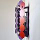Red and purple metal strip wall lamp by Doria Leuchten, Germany 1960's/1970's
