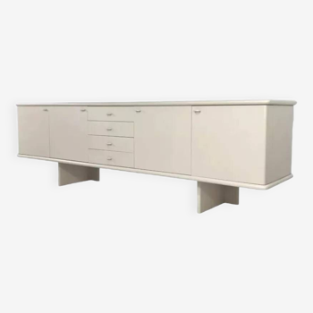 Vintage wooden sideboard with chalk-colored satin lacquer finish