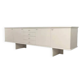 Vintage wooden sideboard with chalk-colored satin lacquer finish