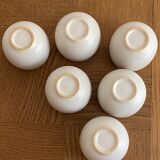 Set of 6 white sandstone pots