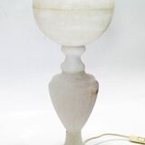 alabaster table lamp with alabaster globe Italy 1950-60