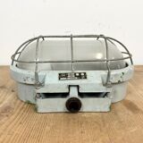 Industrial Cast Aluminium Wall Light with Milk Glass from Elektrosvit, 1970s