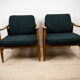 GFM-87 Beech and Fabric Armchairs by Juliusz Kędziorek for Gościcińskie Fabryki Mebli, 1960s, Set of