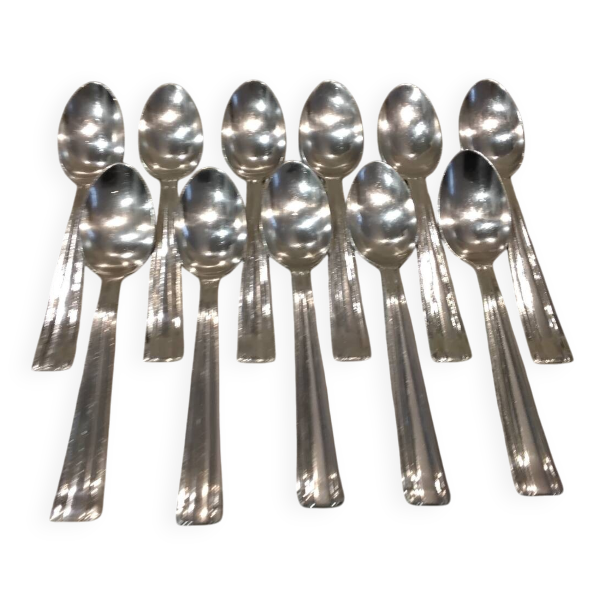 11 silver-plated coffee spoons, goldsmith Argit, art deco style