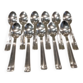 11 silver-plated coffee spoons, goldsmith Argit, art deco style