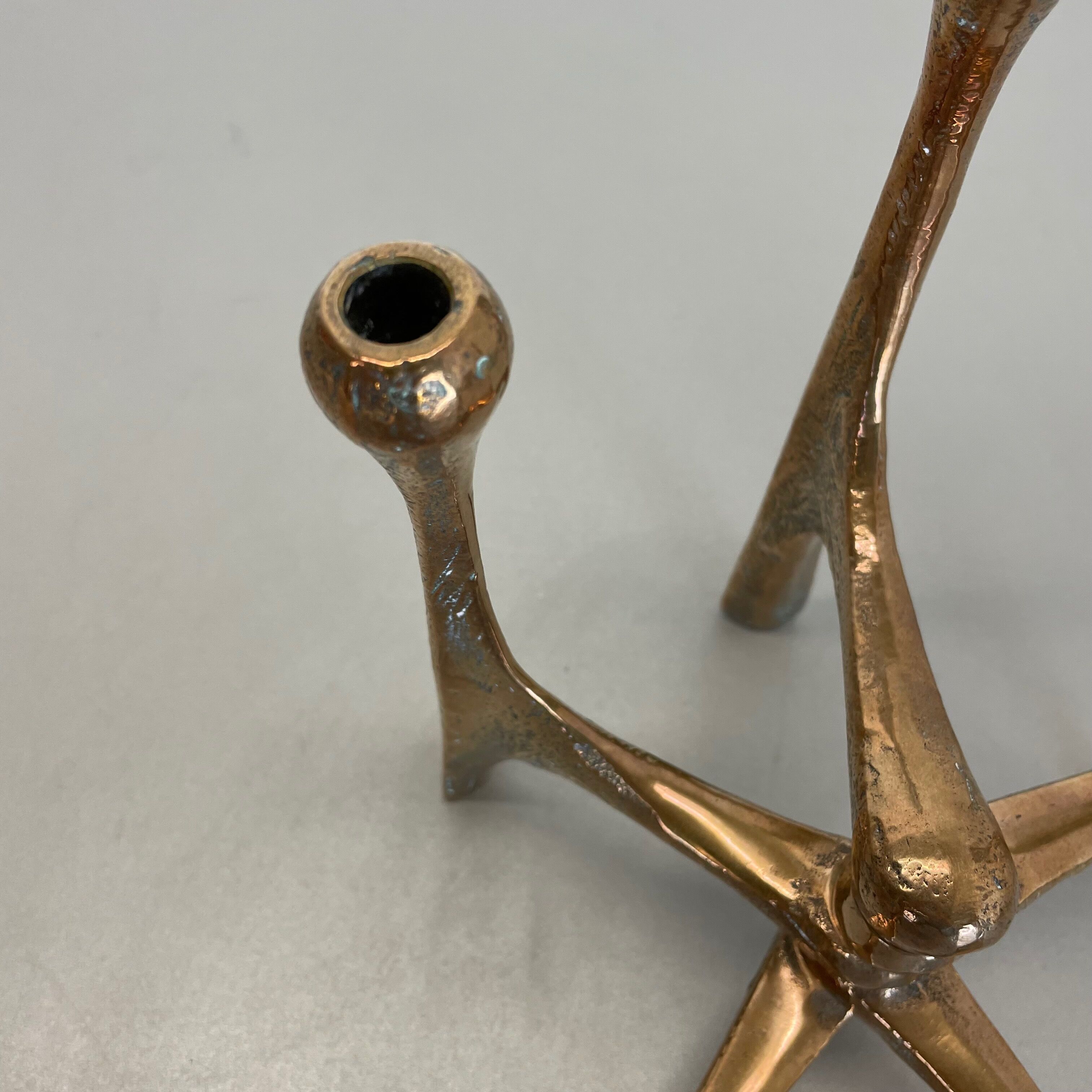 Midcentury Brutalist Bronze Candleholder by Michael Harjes, Germany, 1960s