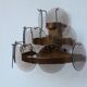 Set of 2 Vistosi Murano Wall Lamps Smoked Disc, 1970