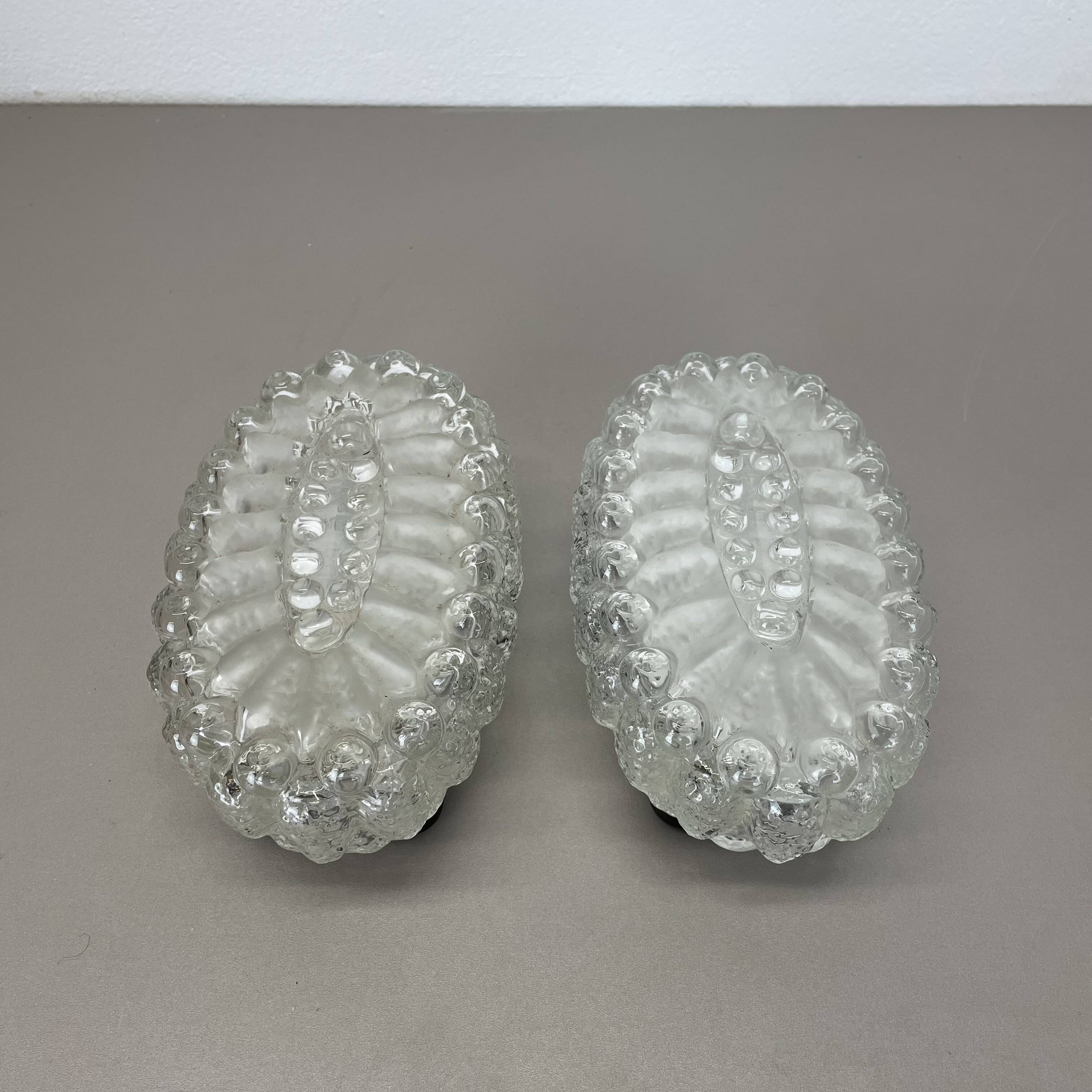 Set of Two 'BUBBLE' Glass Wall Lights in the Tynell Style, Germany, 1970s