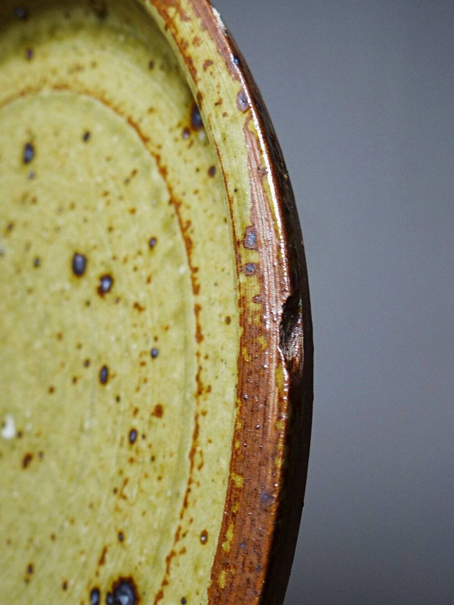 Vintage condiment service in glazed pyrite stoneware, artisanal Baudat La Borne style.