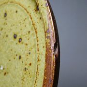 Vintage condiment service in glazed pyrite stoneware, artisanal Baudat La Borne style.