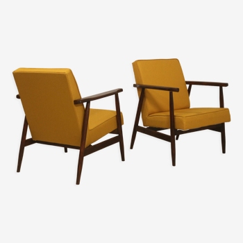 Paire de fauteuils Henryk lis 300-190 années 1970 tissu jaune