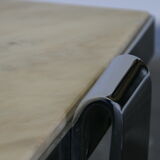 70s Marble and Chrome Coffee Table