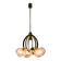 Brass and Glass 6-flamming Chandelier, 1980s