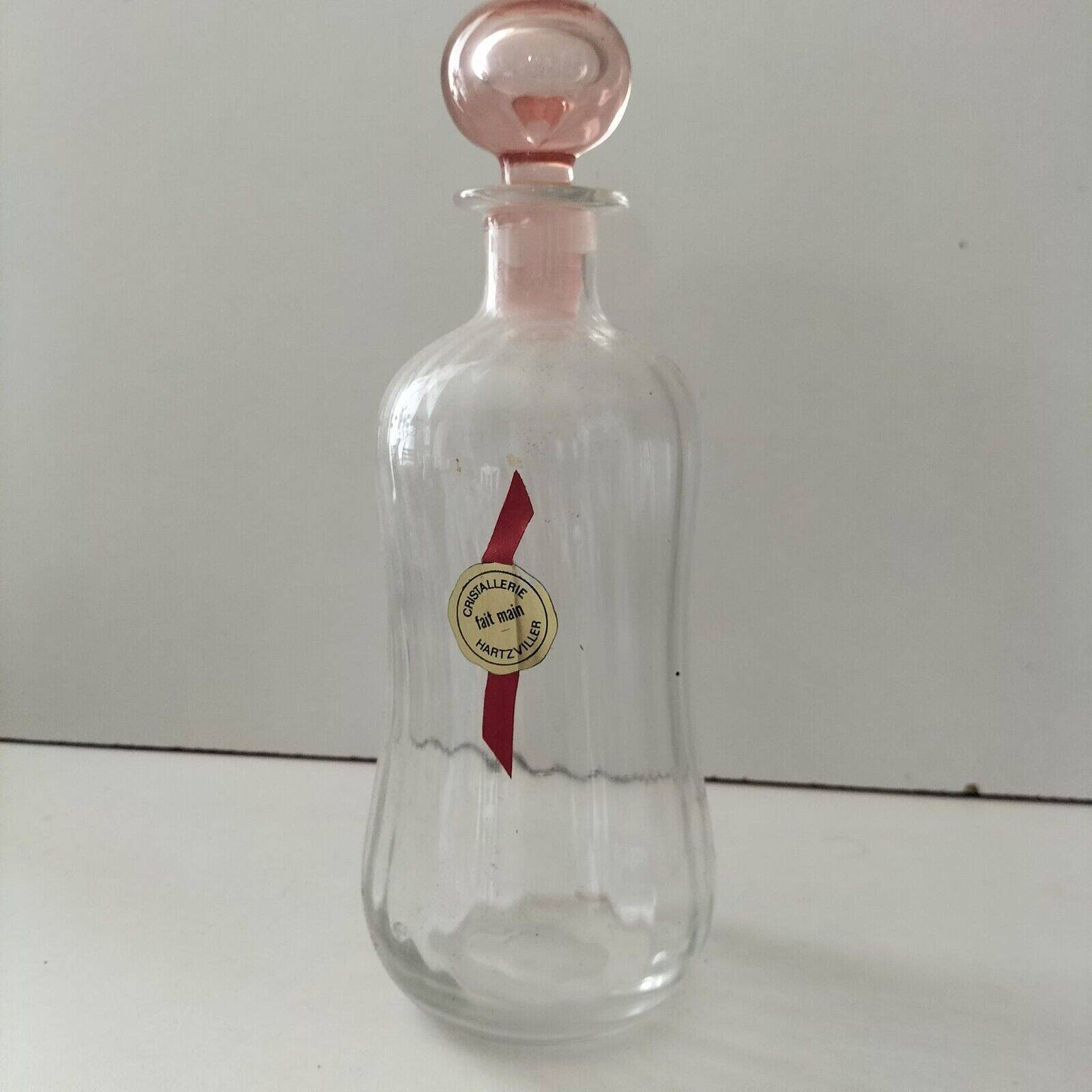 Carafe bottle Cristalerie Hartzviller pink