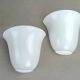 Appliques demi cloche en verre opalin, 1970