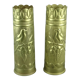Pair of shell casings forming repulsed copper vases