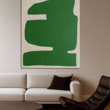 Green abstract on canvas