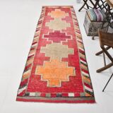 3x10 Orange & Red Turkish Vintage Runner Rug, 97x301Cm SK 22031