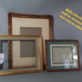 Old frame Montparnasse style carved wood 58,5x53,5 foliage 46x38 cm SB