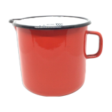 Red pitcher in enamelled metal