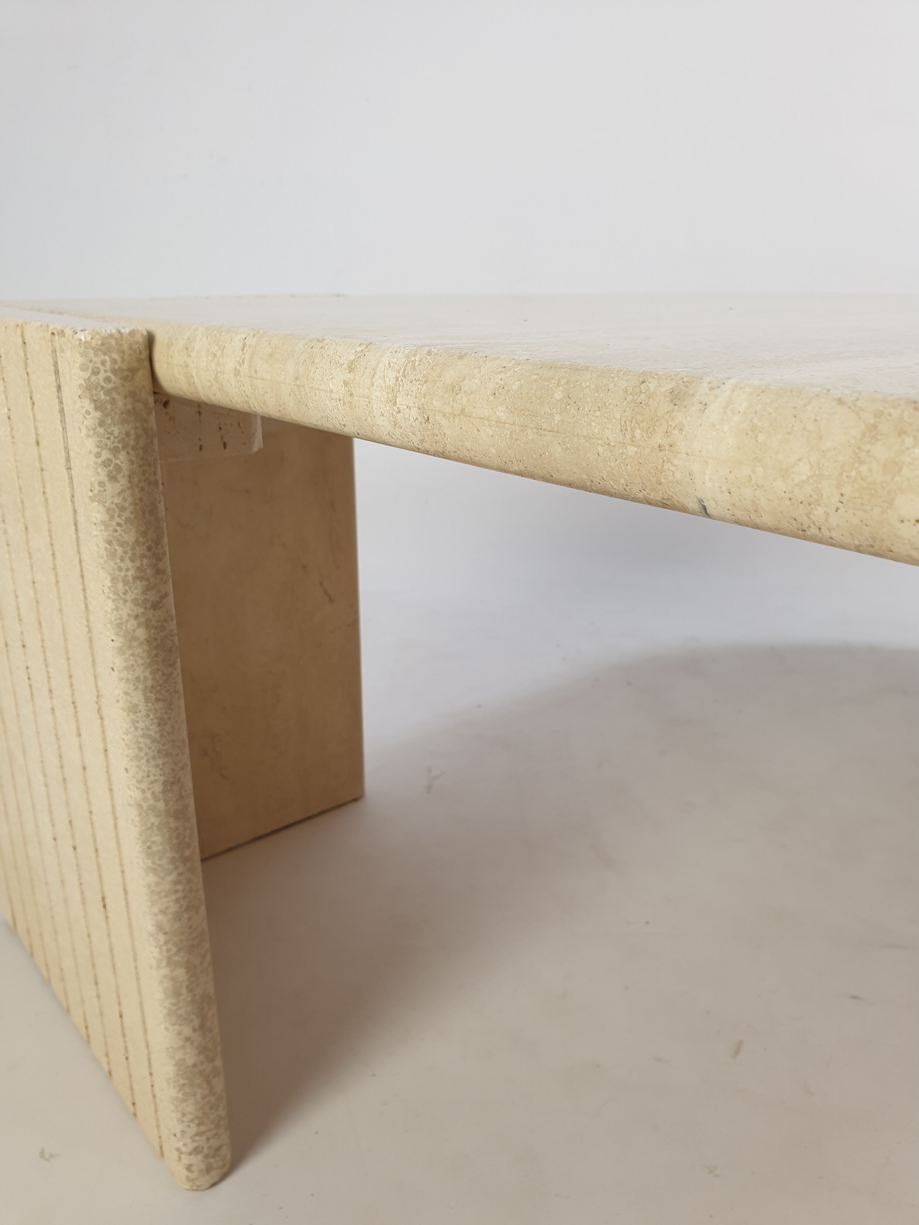 Mid-Century Italian Travertine Coffee Table, 1980's