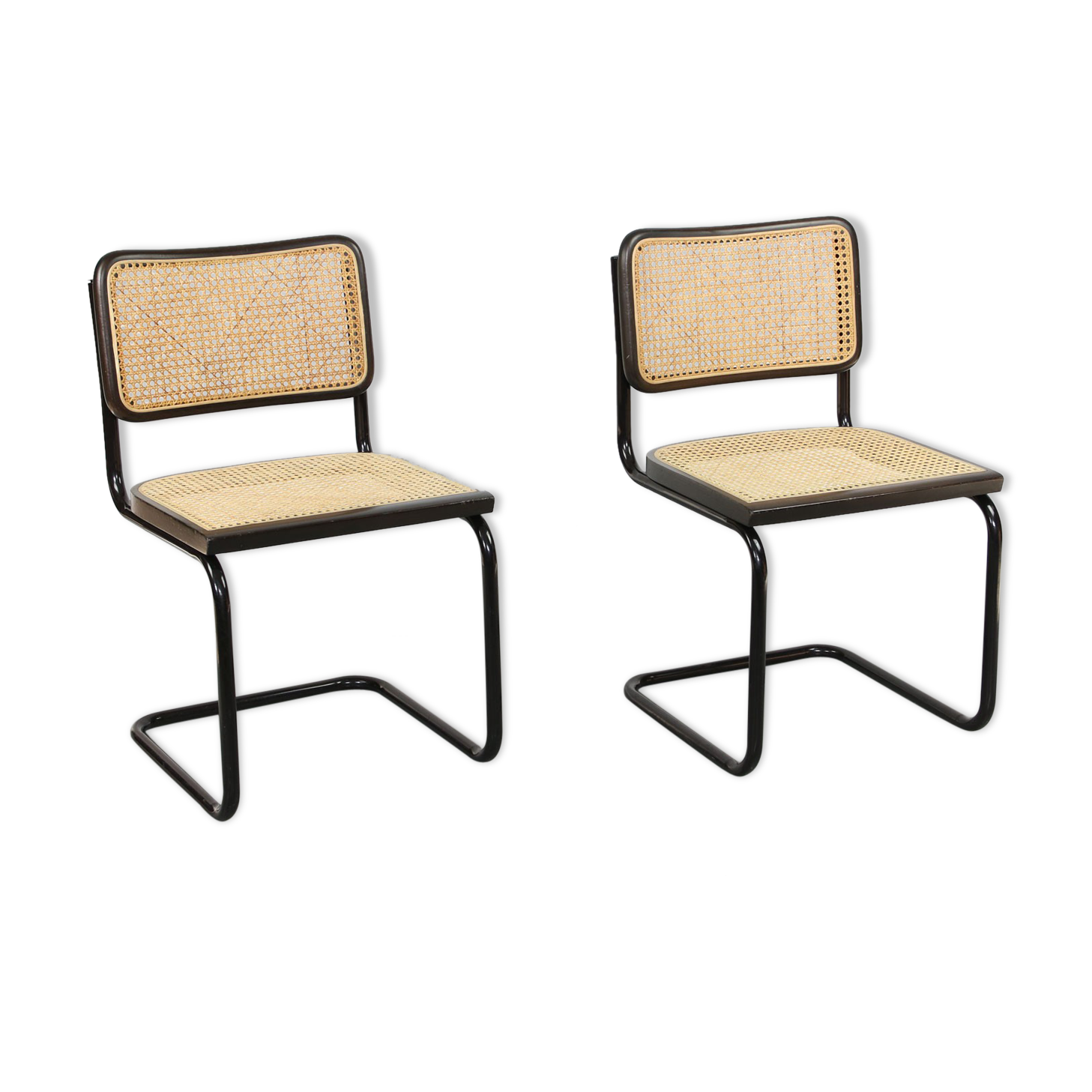 Pair of S32 Cantilever Chair by Marcel Breuer, Dark Edition, 1980s