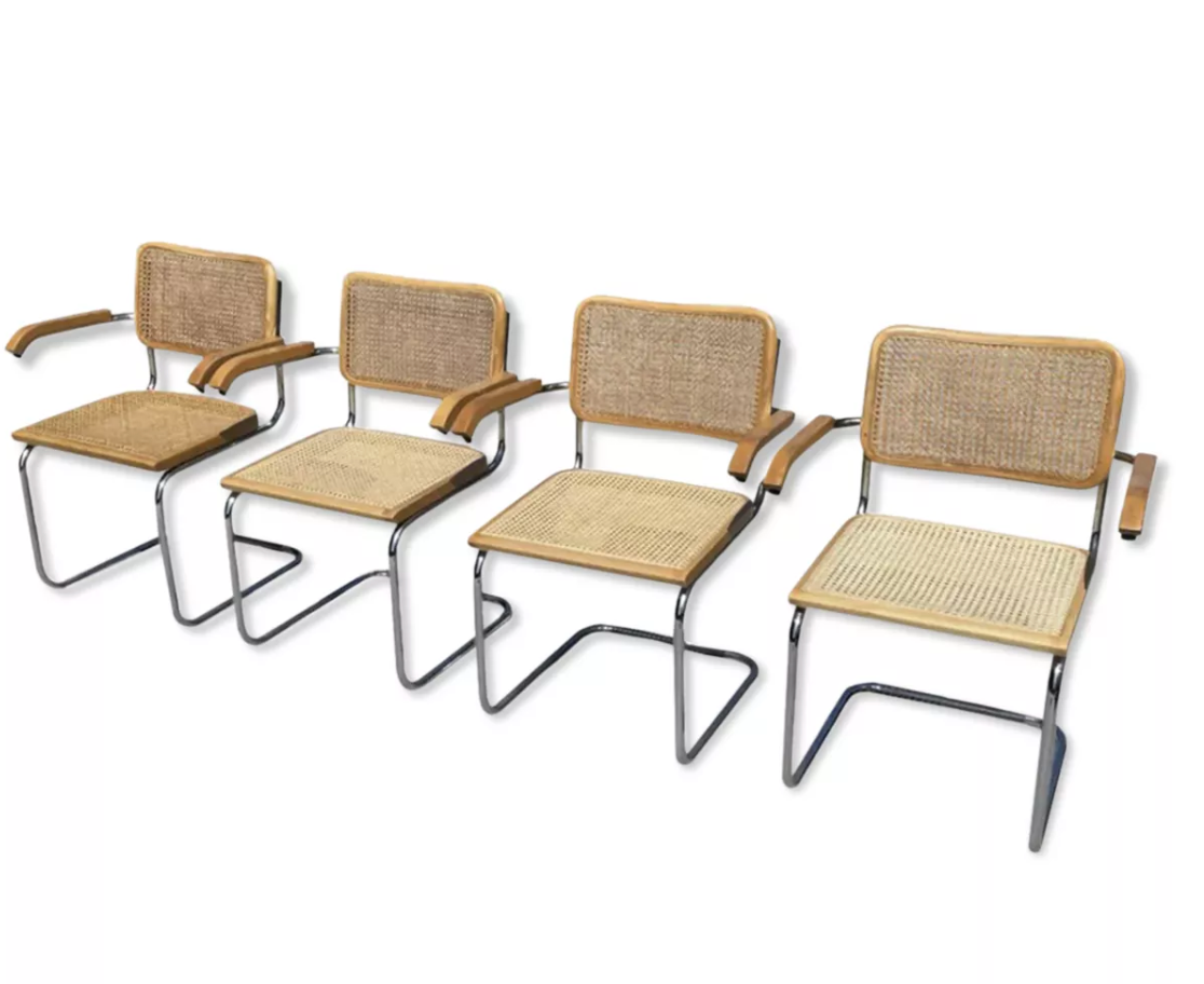 Ensemble de 4 chaises Cesca modèle B64 Cesca Marcel breuer