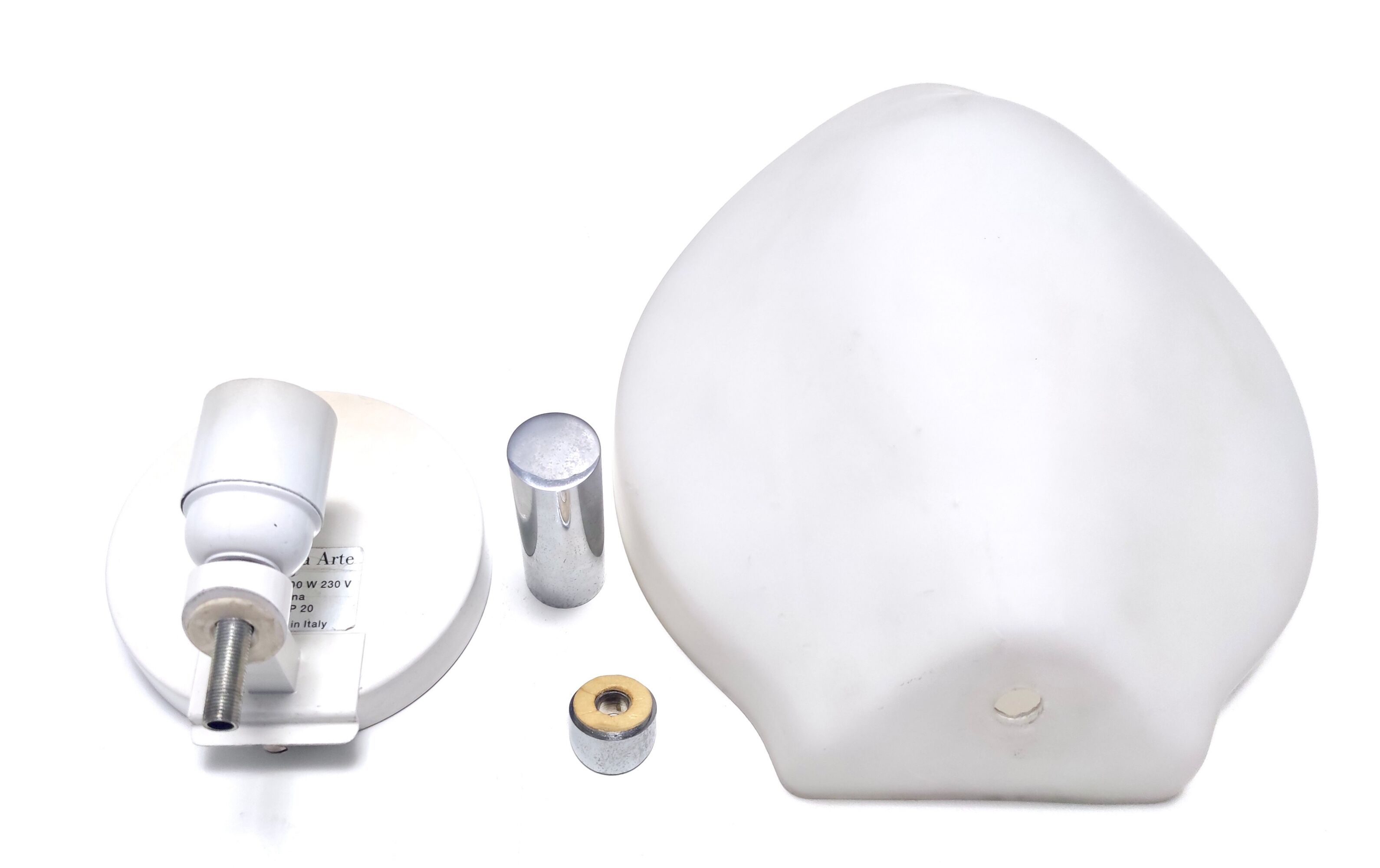 Postmodern opaline glass sconce no. 2299 by fontana arte, italy