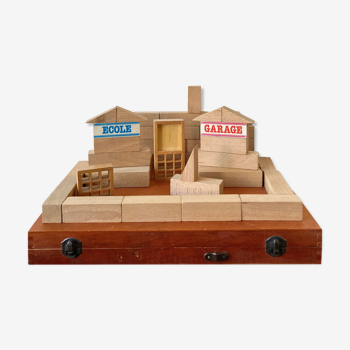 Vintage wooden building game