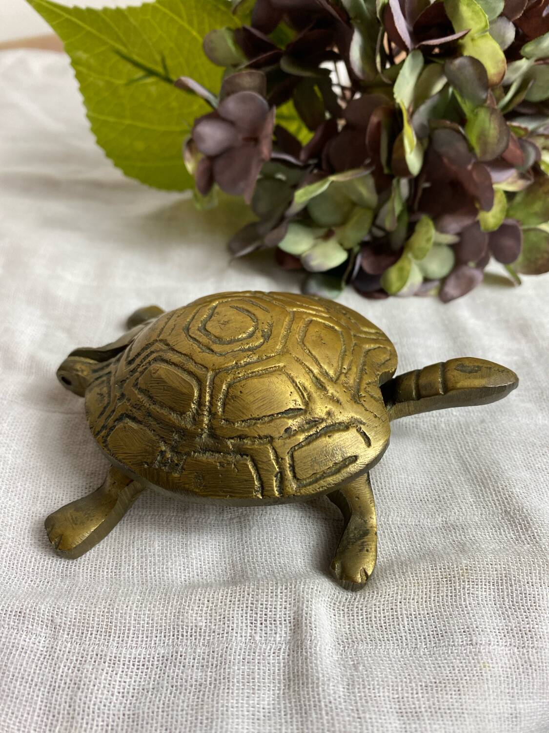 Brass turtle ashtray