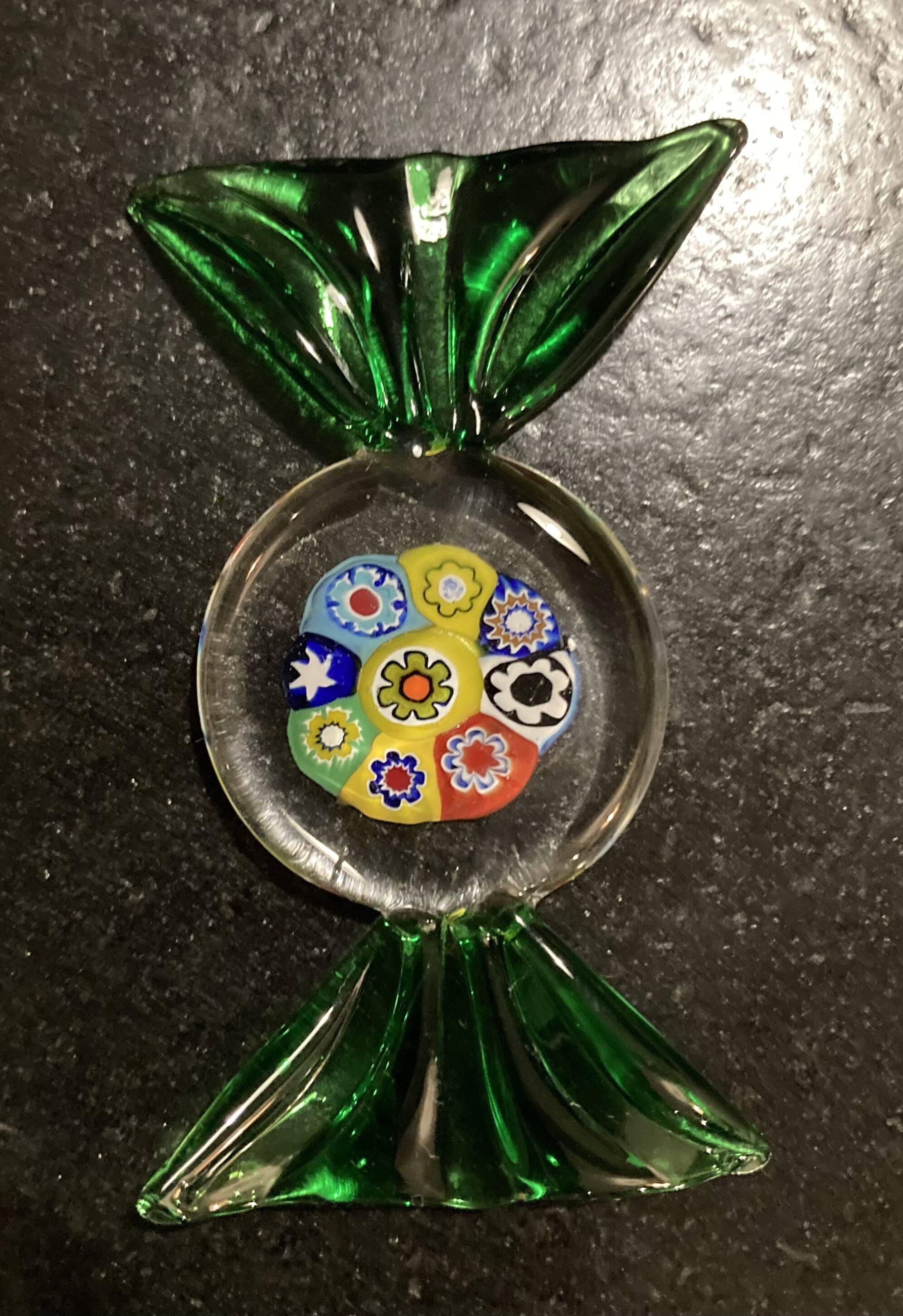 Set of Murano glass candy shaped knife holders