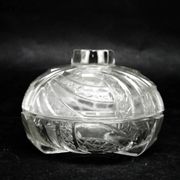 Art Deco bonbonniere, pressed glass, Hortensja Glassworks, Poland, 1950s
