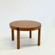 Vintage burl wood round dining table by Grange